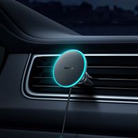 Baseus CW01 Magnetic Car mount - telefoonhouder auto - Ventilatierooster - Magnetisch en MagSafe - Draadloos opladen - Zwart 