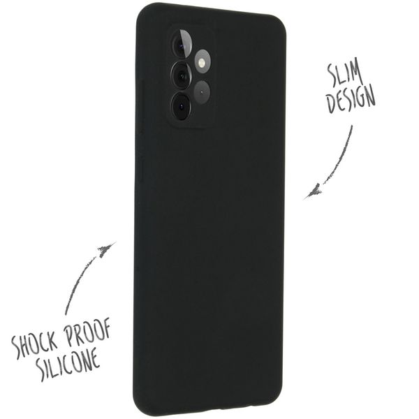 Accezz Liquid Silicone Backcover Samsung Galaxy A72 - Zwart