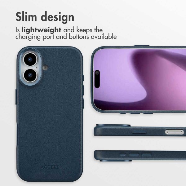 Accezz Leather Back Cover with MagSafe Apple iPhone 17 - Nightfall Blue