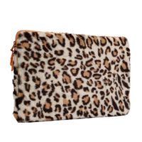 imoshion Fluffy Laptop hoes 15-16 inch - Laptopsleeve - Leopard Orange