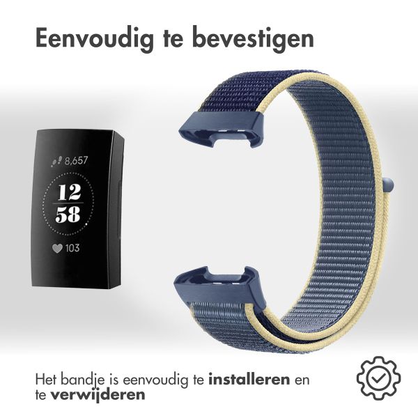 imoshion Nylon bandje Fitbit Charge 3 / 4 - Blauw