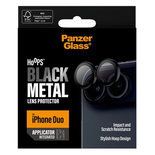 PanzerGlass Hoops Optic Rings Camera Protector Apple iPhone Duo - Zwart