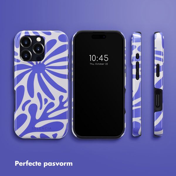 Selencia Vivid Tough Backcover met MagSafe iPhone 16 Pro - Modern Bloom Sapphire Blue