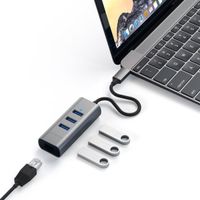 Satechi Aluminium USB Hub | USB-C naar 3x USB-A en ethernet - Space Grey