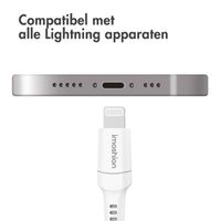 imoshion Lightning naar USB-C kabel - Non-MFi - Gevlochten textiel - 1,5 meter - Wit