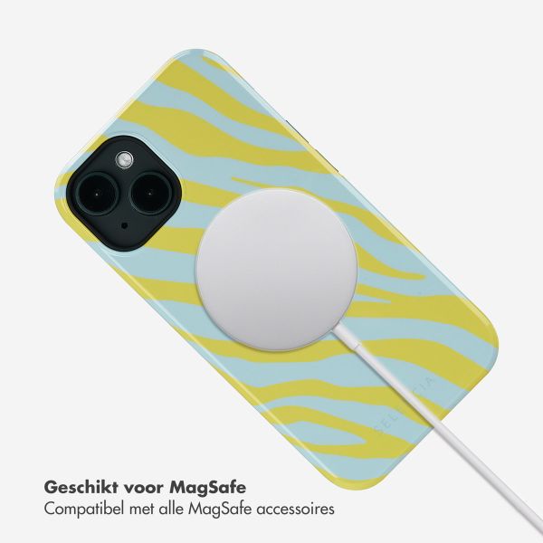 Selencia Vivid Tough Backcover met MagSafe iPhone 14 - Zebra Winter Sky Titanium Yellow