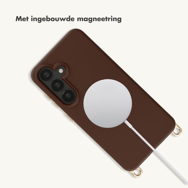 Selencia Rivièra MagSafe Backcover met afneembare haakjes Samsung Galaxy A55 (5G) / A35 - Choco Brown