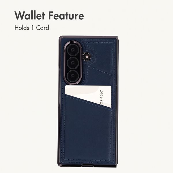 imoshion Faux Leather MagSafe Back Cover with Card Holder Samsung Galaxy Z Fold 8 Ultra - Dark Blue