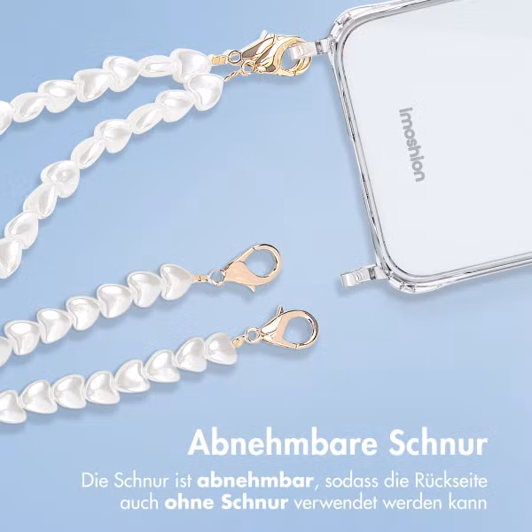 imoshion Backcover met koord + armband Apple iPhone 15 Pro - Parels Hartjes