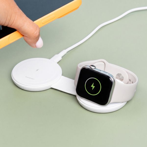 imoshion 2-in-1 Draadloze Reisoplader 25W - iPhone / AirPods / Apple Watch - Qi2.2 - Wit