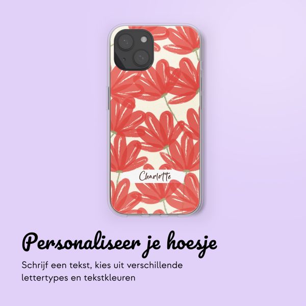 Hoesje met eigen foto en/of tekst Apple iPhone 15 - Bloemen