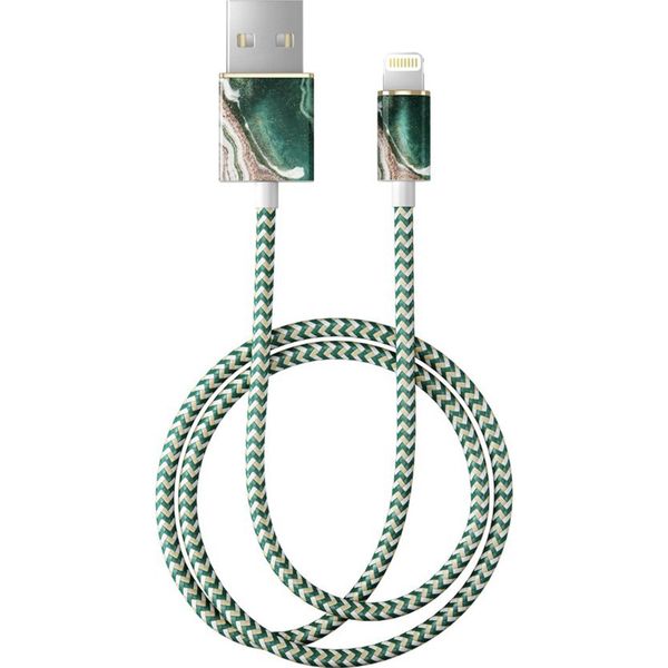 iDeal of Sweden Fashion Lightning naar USB kabel - 1m - Golden Jade Marble