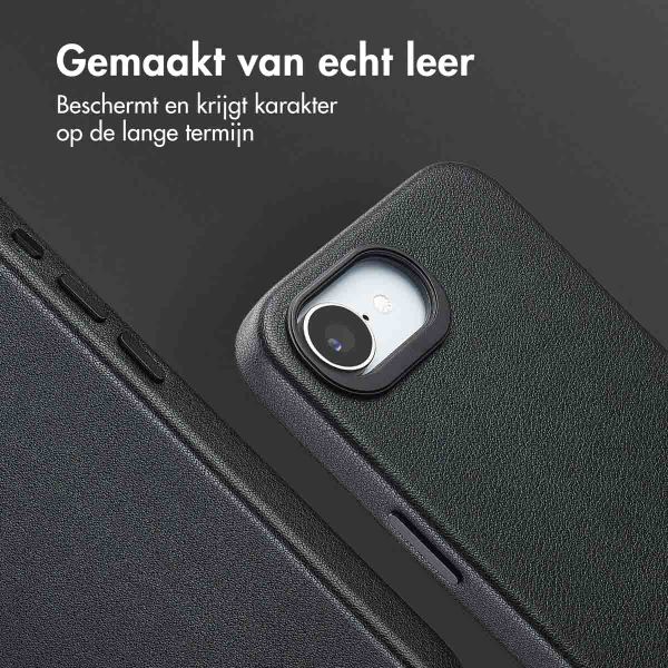 Accezz MagSafe Leather Backcover Apple iPhone 16e - Onyx Black