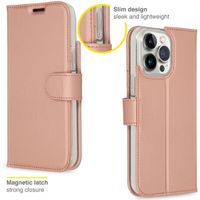 Accezz Wallet Softcase Bookcase Apple iPhone 14 Pro Max - Rosé Goud