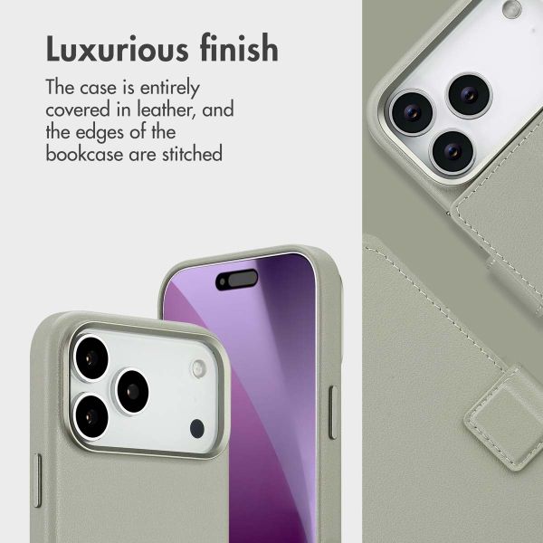 Accezz 2-in-1 Leather Bookcase with MagSafe Apple iPhone 17 Pro Max - Light Grey