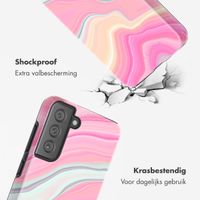 Selencia Vivid Tough Backcover Samsung Galaxy S21 FE - Pastel Lipstick Marble