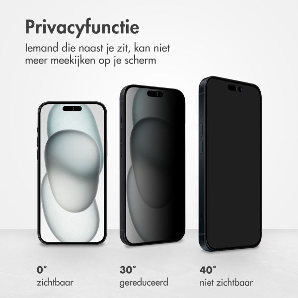 Accezz Gehard Glas Privacy Screenprotector iPhone 14 Pro / 15 / 16