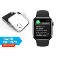 Fixed Tag - Bluetooth Tracker voor iOS - 4 pack - Zwart / Wit