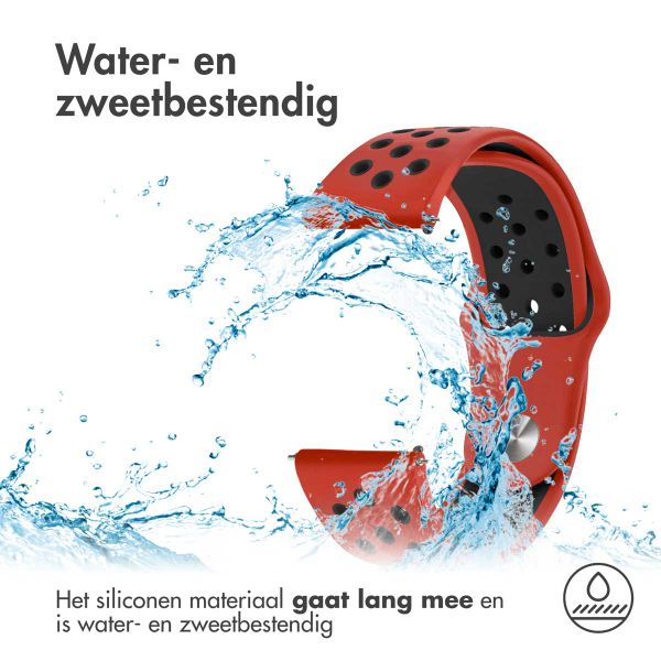 imoshion Siliconen sport bandje - Universeel 22 mm aansluiting - Rood / Zwart