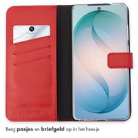 Selencia Echt Leren Bookcase Samsung Galaxy S26 Ultra - Rood