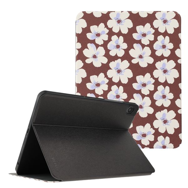 Selencia Vivid tablethoes Samsung Galaxy Tab A11 Plus / A9 Plus - Choco Flower Pop
