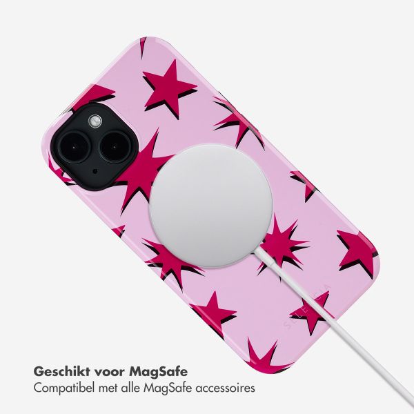 Selencia Vivid Backcover met MagSafe Apple iPhone 14 - Stars Rubine Red Light Pink