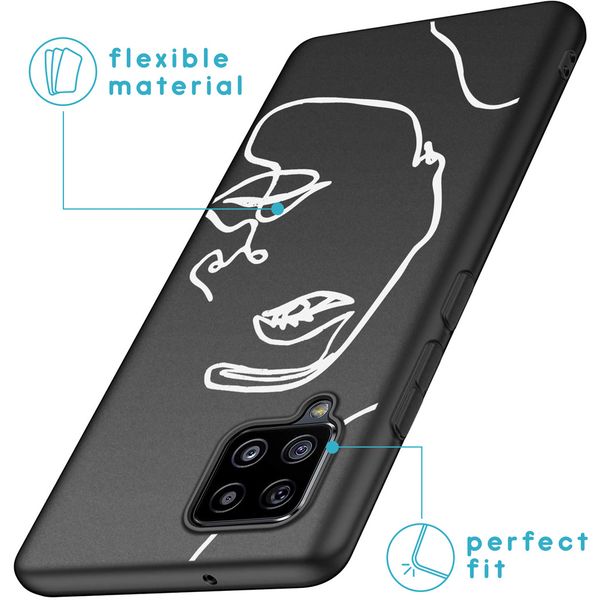 imoshion Design hoesje Samsung Galaxy A42 - Abstract Gezicht - Wit