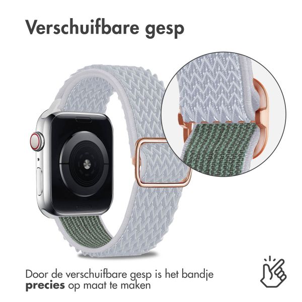 imoshion Elastisch nylon bandje Apple Watch Series 1-9 / SE - 38/40/41 mm / Series 10 - 42 mm - Lichtgrijs