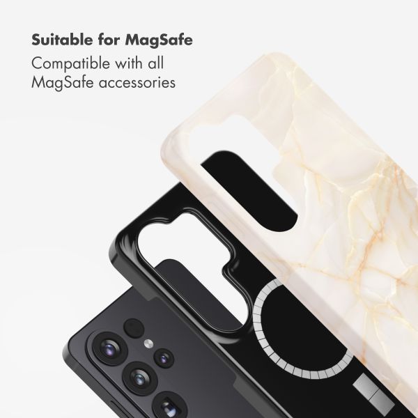 Selencia Vivid Back Cover with MagSafe Samsung Galaxy S26 Ultra - Golden Beige Marble
