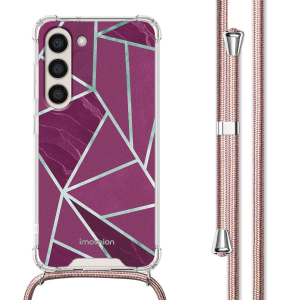 imoshion Design hoesje met koord Samsung Galaxy S23 Plus - Bordeaux Graphic