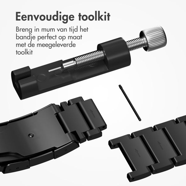 Accezz Mat Titanium bandje Apple Watch Series 1 t/m 9 / SE (38/40/41 mm) | Series 10 / 11 (42 mm) - Zwart