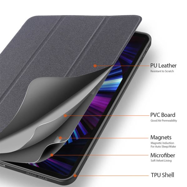 Dux Ducis Domo Bookcase Apple iPad Pro 11 (2020) / iPad Pro 11 (2022) / Pro 11 (2021) - Zwart