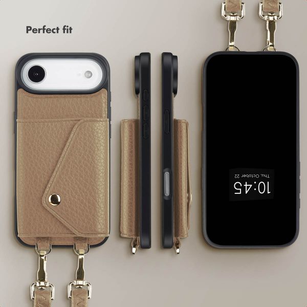 Selencia Sera Phone Case with Cord and Envelope Card Holder Apple iPhone Air - Taupe
