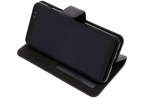 Luxe Lederen Bookcase Samsung Galaxy A8 (2018) - Zwart