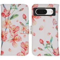 imoshion Design Softcase Bookcase Google Pixel 8 - Blossom Watercolor White