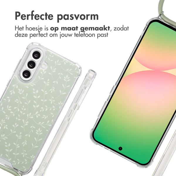 imoshion Design hoesje met koord Samsung Galaxy A56 - Smoke Green Flowers