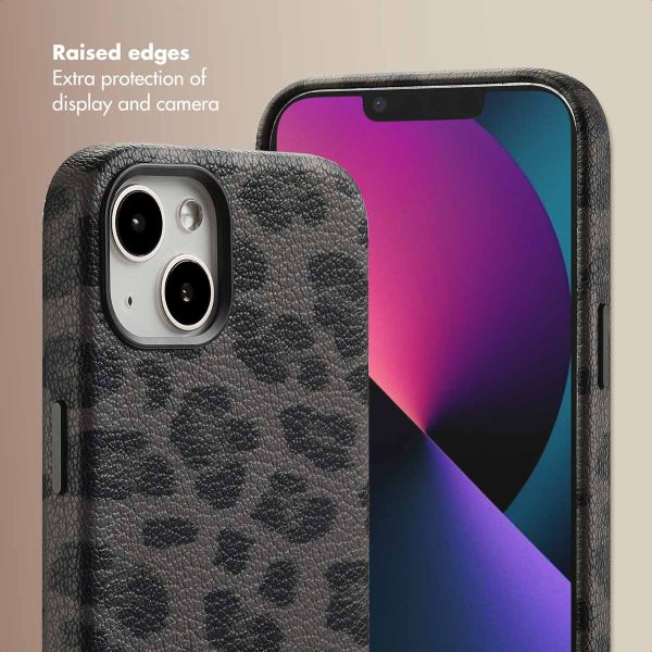 Selencia Sabi Back Cover Panther Print with MagSafe Apple iPhone 13 - Midnight Black