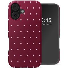 Selencia Vivid Backcover met MagSafe Apple iPhone 17 - Happy Dots Burgundy