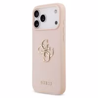 Guess Big 4G Logo Backcover Grained Apple iPhone 17 Pro - Roze