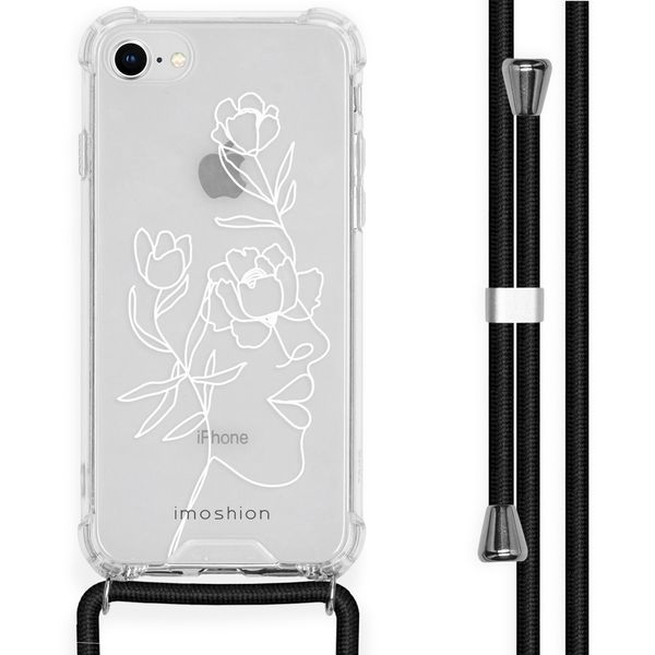 imoshion Design hoesje met koord iPhone SE (2022 / 2020) / 8 / 7 - Abstract Gezicht Bloem