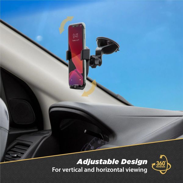 Scosche GravityDrop 3-in-1 Telefoonhouder Auto - Universeel - Dashboard / Voorruit / Ventilatierooster - Zwart