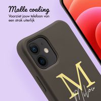 Gepersonaliseerd Color Backcover MagSafe met afneembaar koord en letter  iPhone 12 Pro - Black Coffee