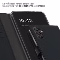 Selencia Echt Leren Bookcase Samsung Galaxy A34 (5G) - Zwart