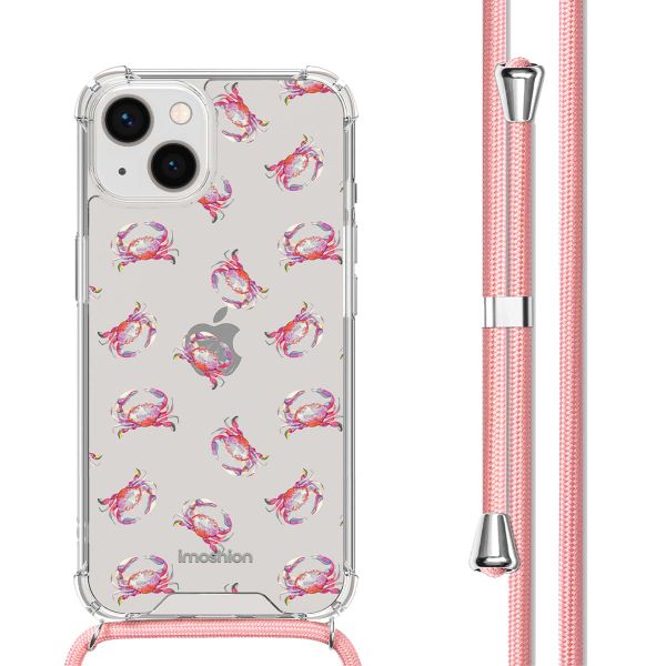 imoshion Design hoesje met koord iPhone 14 - Crab Watercolor