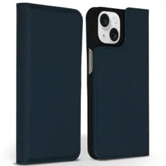 Accezz Premium Leather Slim Bookcase Apple iPhone 15 - Donkerblauw