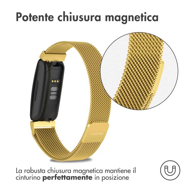 imoshion Milanees magnetisch bandje Fitbit Inspire - Maat S - Goud