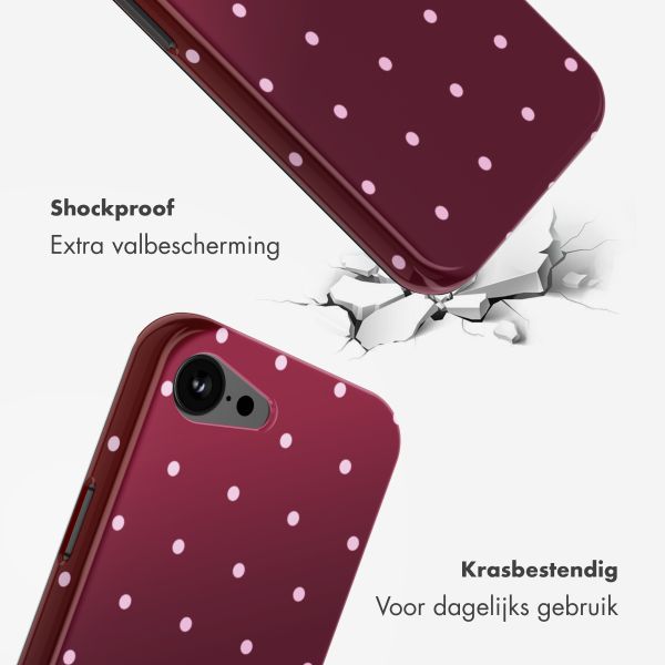 Selencia Vivid Backcover met MagSafe Apple iPhone 17e / 16e - Happy Dots Burgundy