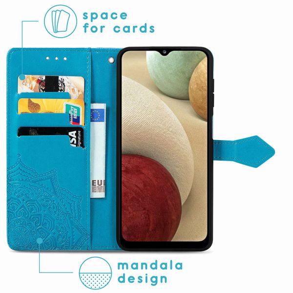 imoshion Mandala Bookcase Samsung Galaxy A12 - Turquoise