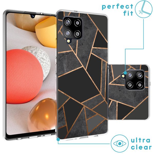 imoshion Design hoesje Samsung Galaxy A42 - Grafisch Koper / Zwart