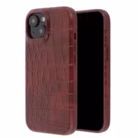 Selencia Croco Backcover met MagSafe Apple iPhone 15 - Burgundy